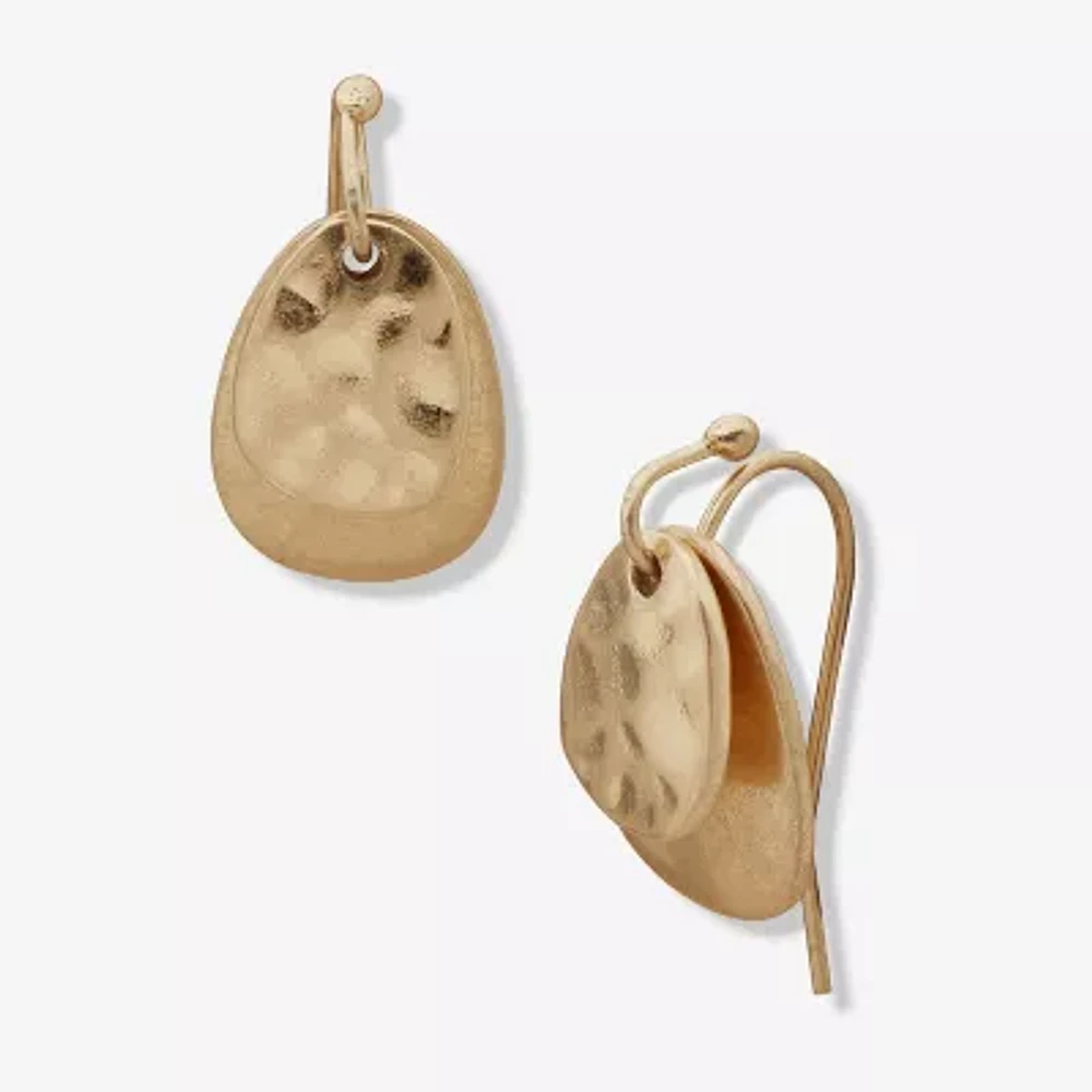 a.n.a Gold Tone Womens Round Drop Earrings