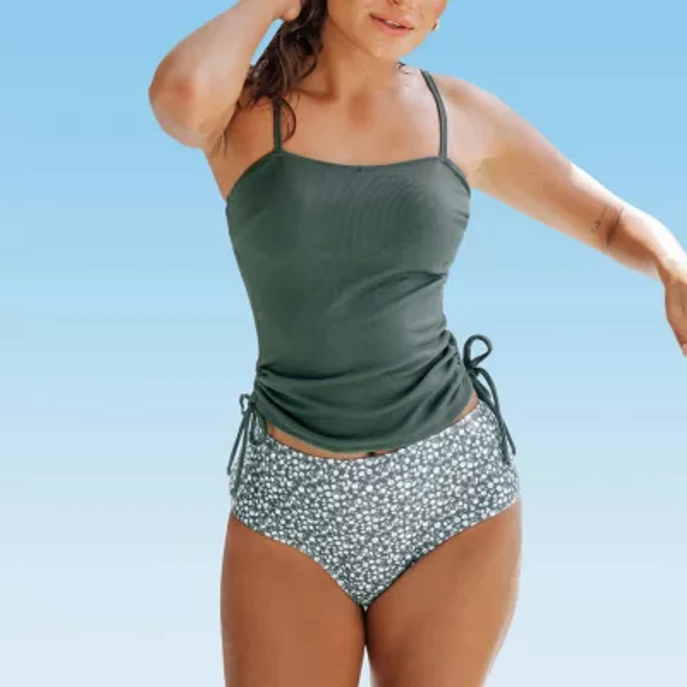 CUPSHE Swimwear Floral Trunk Set Big Kid