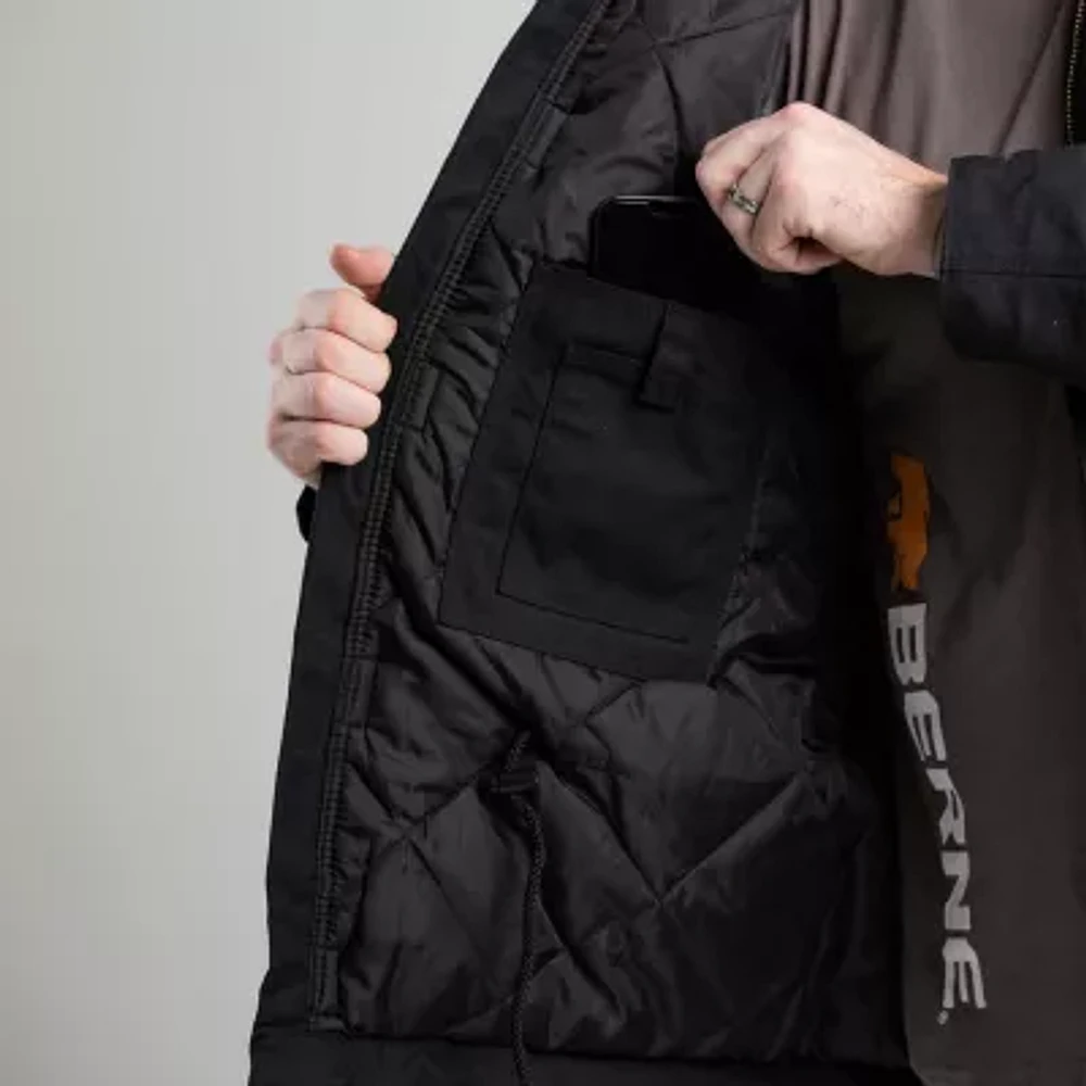 Berne Icecap Insulated Chore Mens Hooded Midweight Work Raincoat