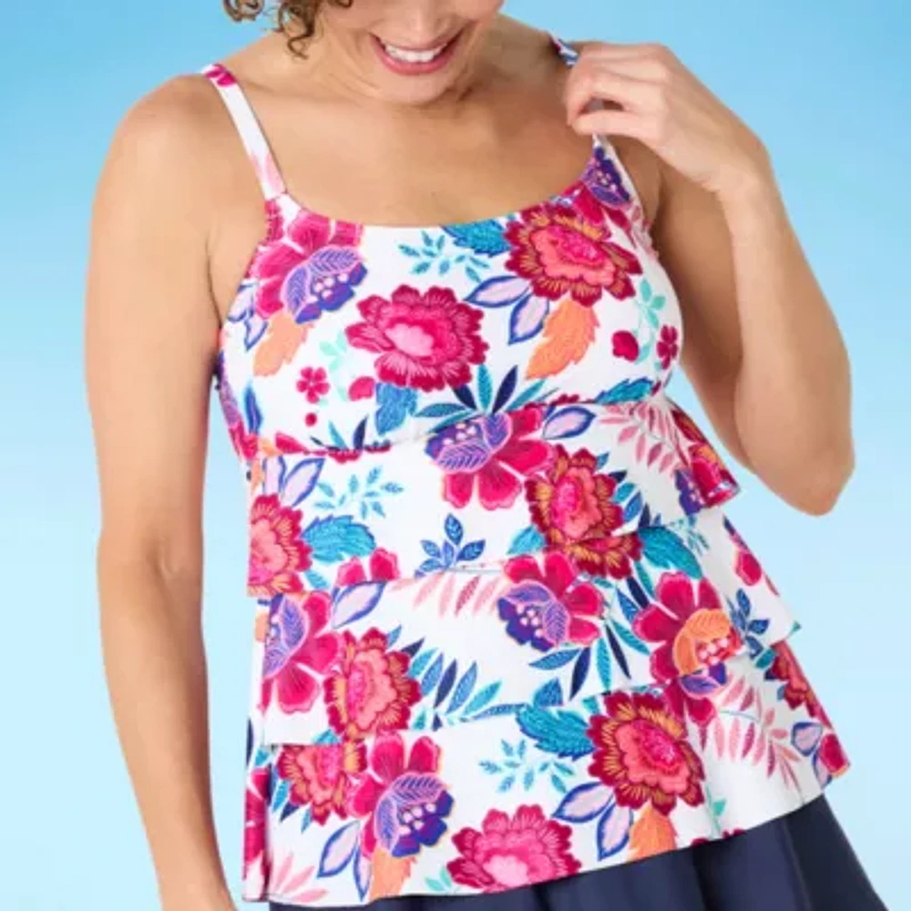 Sonnet Shores Womens Exotic Floral Swim Dress