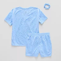 Sleep On It Little & Big Kid Girls Crew Neck Short Sleeve 2-pc. Pajama Sets