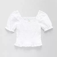 Thereabouts Little & Big Kid Girls V Neck Short Sleeve Blouse