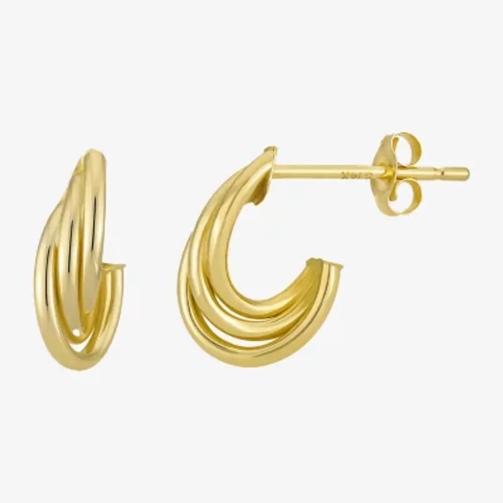C-Hoop Womens 14K Gold 10mm Hoop Earrings