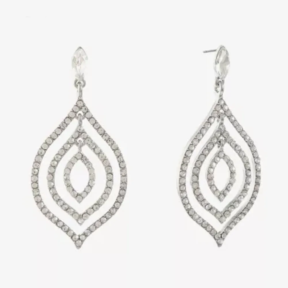 Monet Jewelry Timeless Silver Tone Drama Womens Hypoallergenic Drop Earrings