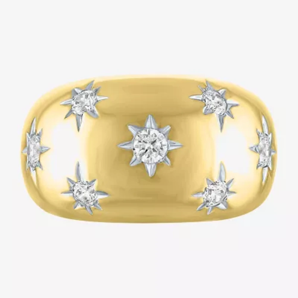 Diamond Addiction North Star (G-H / Si2-I1) Womens 13MM 1/2 CT. T.W. Lab Grown White 14K Gold Over Silver Band