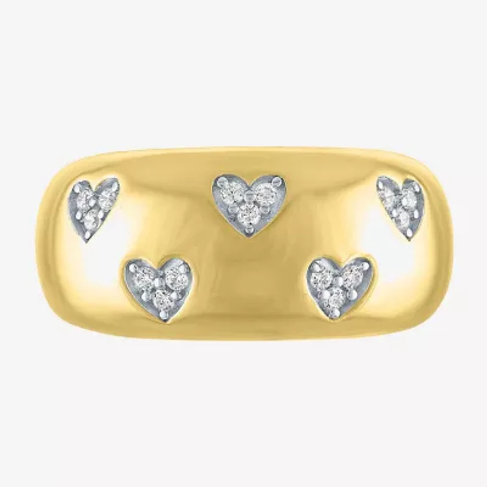 Diamond Addiction (G-H / I1-I2) Womens 9.5MM 1/10 CT. T.W. Lab Grown White 14K Gold Over Silver Band