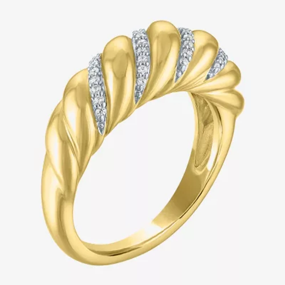 Diamond Addiction (G-H / I1-I2) Womens 7MM 1/10 CT. T.W. Lab Grown White 14K Gold Over Silver Band