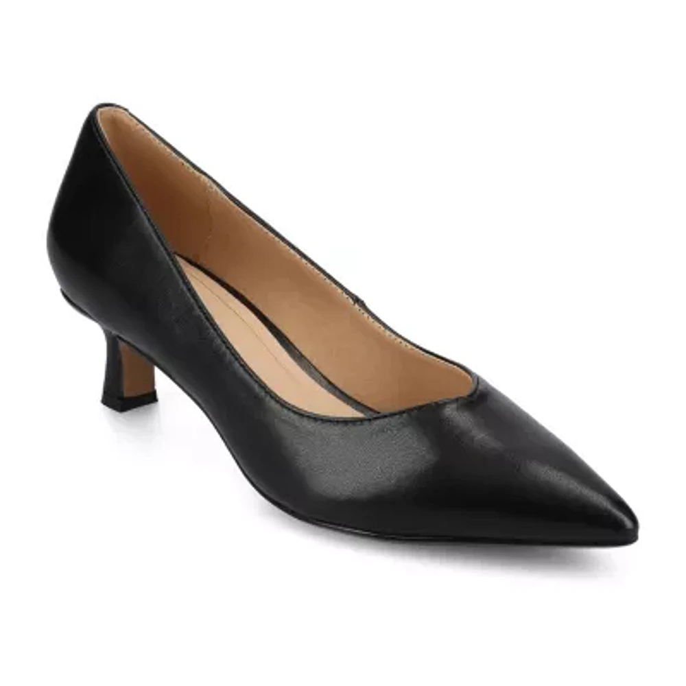 Journee Collection Pammie Womens Pointed Kitten Heel Pumps