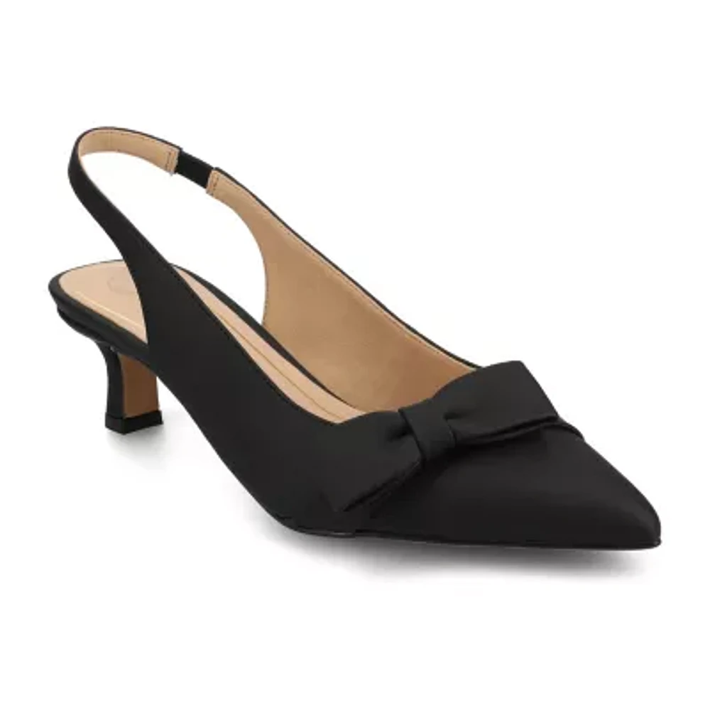 Journee Collection Paloma Womens Pointed Kitten Heel Pumps