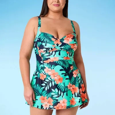 Liz Claiborne Womens Plus Swim Dress