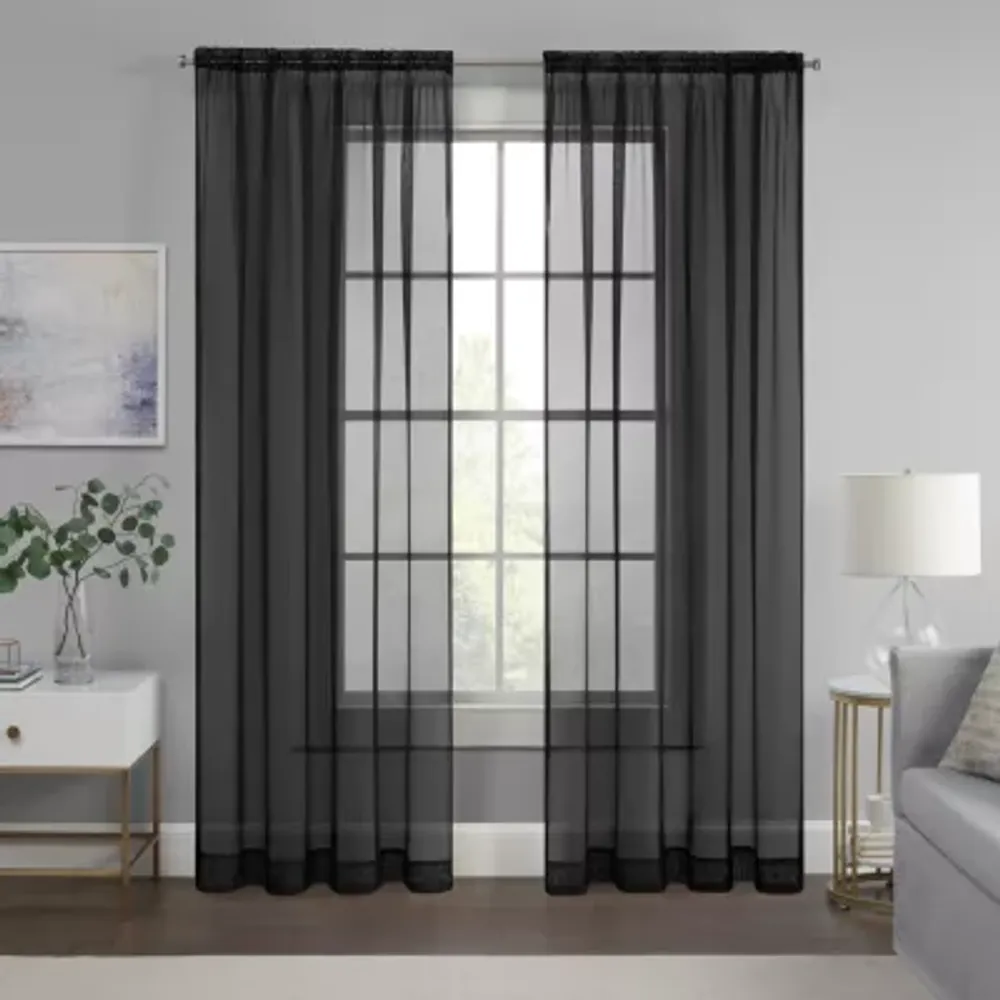 Eclipse Livia Rod Pocket Sheer Single Curtain Panel