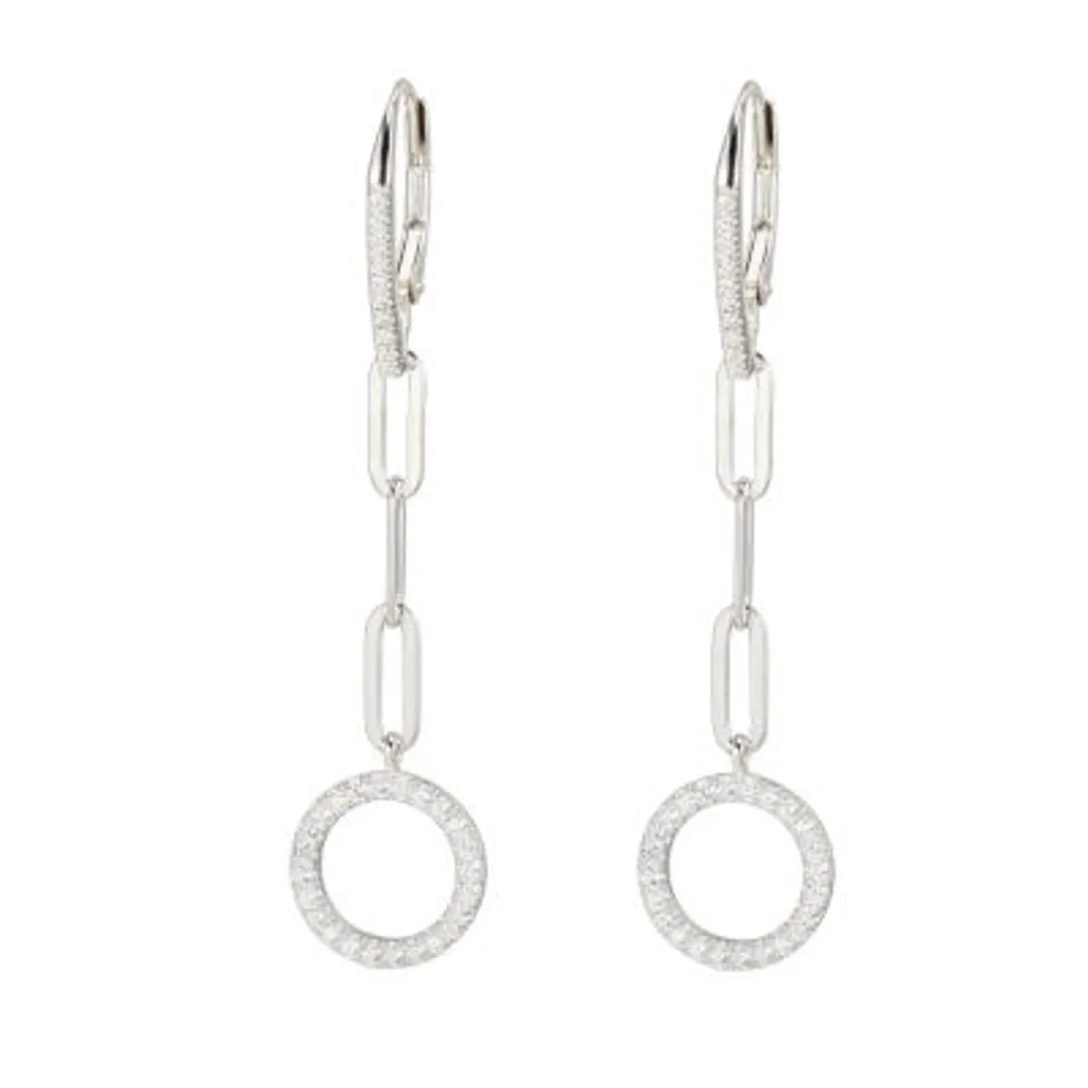 Paris 1901 By Charles Garnier Womens Cubic Zirconia Sterling Silver Drop Earrings