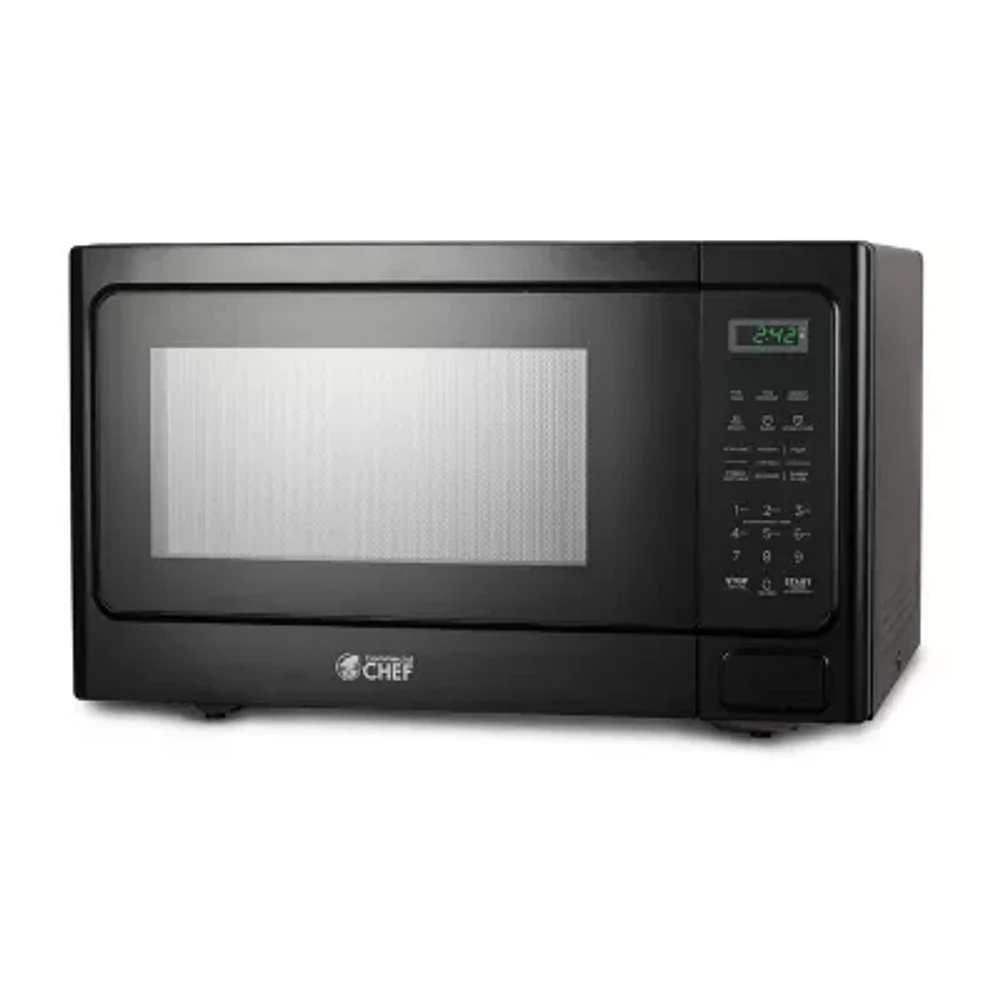 COMMERCIAL CHEF 1.3 Cu. Ft. Countertop Microwave with Digital Display Black Microwave & 10 Power Levels