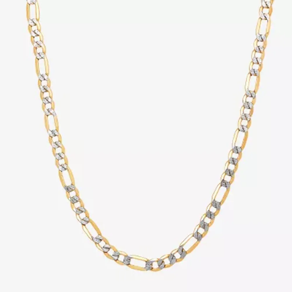 Made in Italy Mens 14K Gold 22 Inch Figaro Chain Necklace