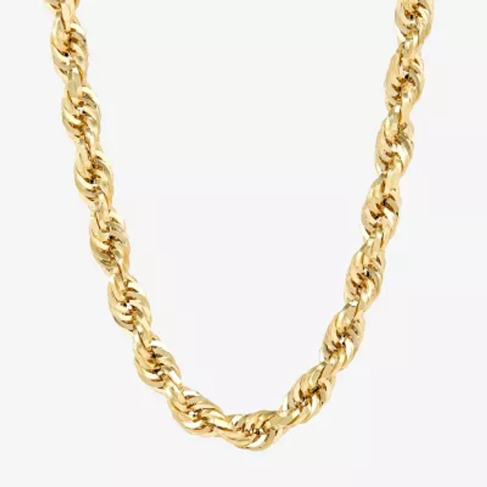 Mens 14K Gold 24 Inch Rope Chain Necklace