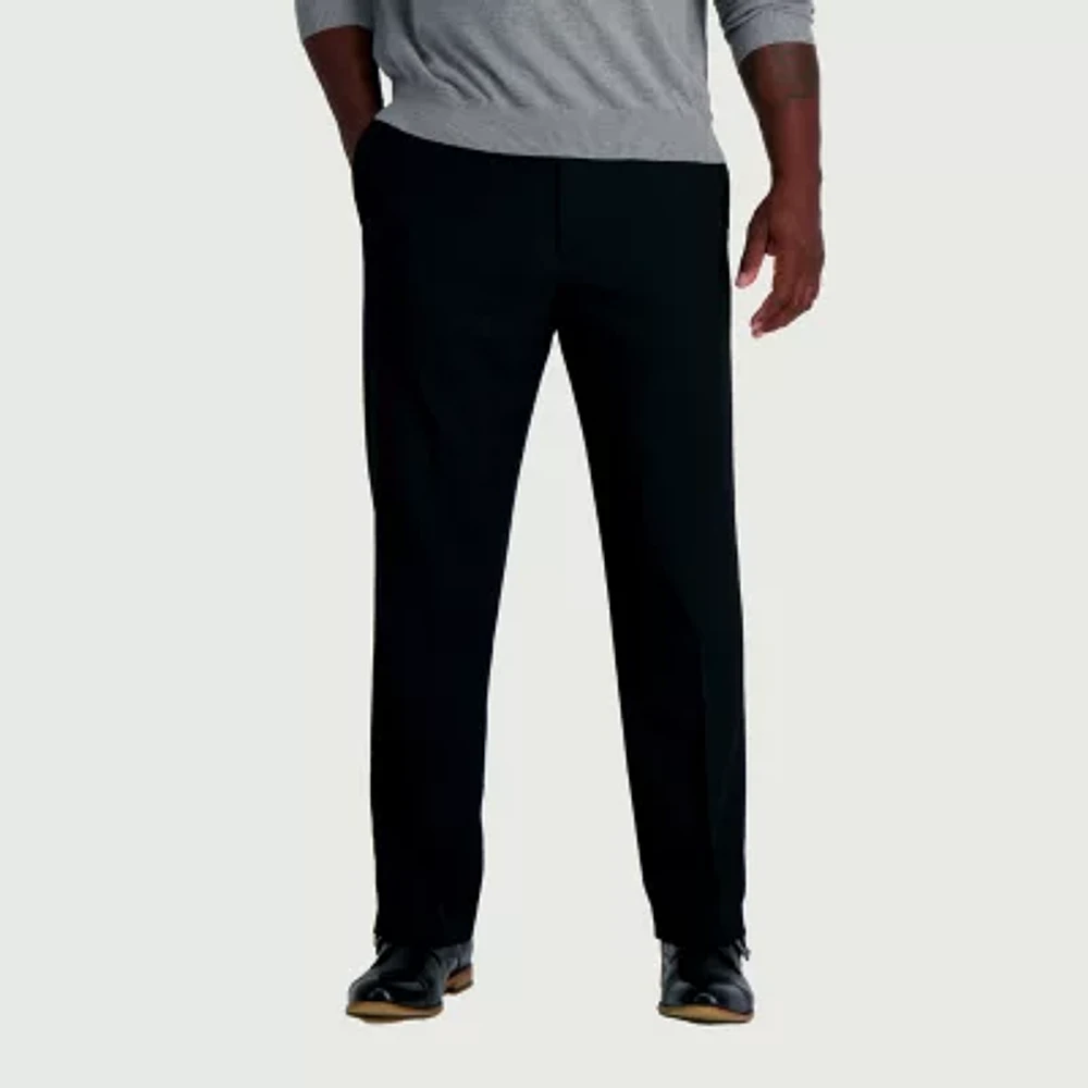 Haggar JMH Sharkskin Mens Straight Classic Fit Big and Tall Flat Front Pant