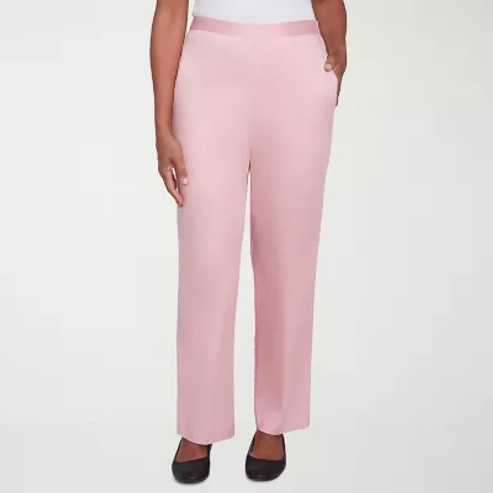 Alfred Dunner Coming Up Roses Womens Straight Pull-On Pant