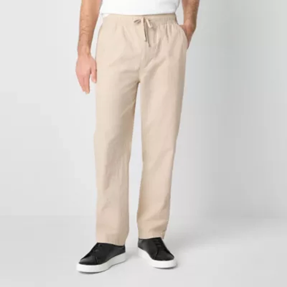 mutual weave Mens Straight Relaxed Fit Pull-On Pant