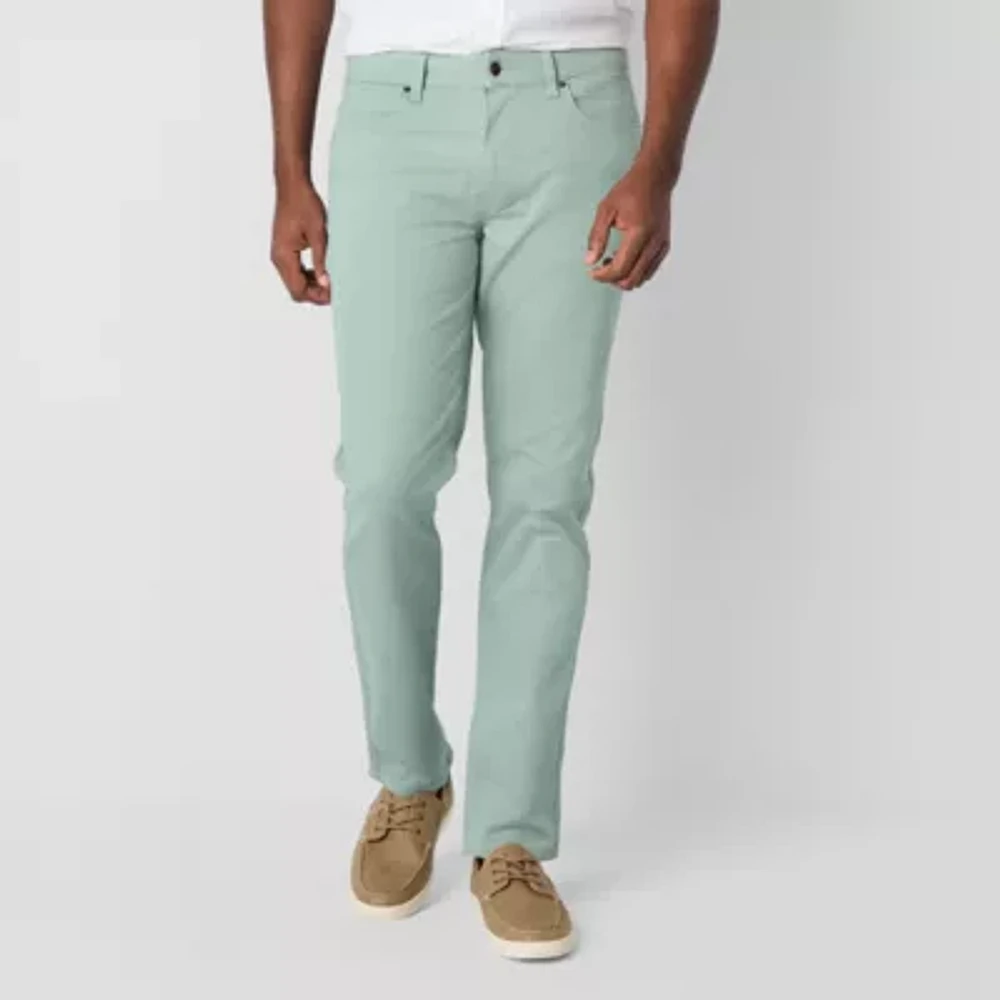 St. John's Bay Stretch Knit 5 Pocket Mens Slim Fit Flat Front Pant