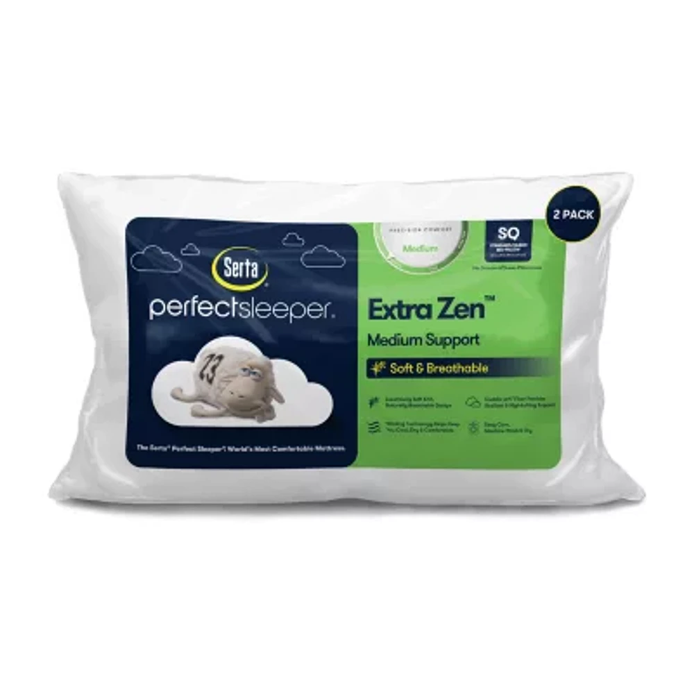 Serta® Extra Zen 2-Pack Medium Density Bed Pillow