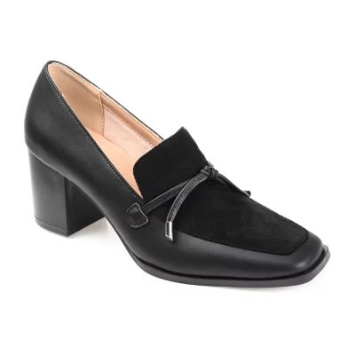 Journee Collection Crawford Womens Square Stacked Heel Pumps