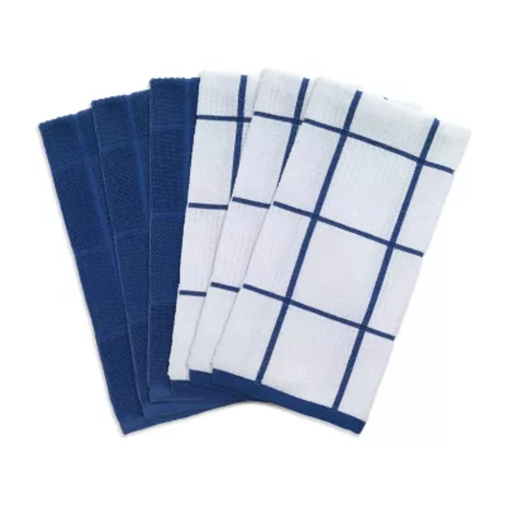 T-Fal Solid & Check Parquet 6-pc. Kitchen Towel Set
