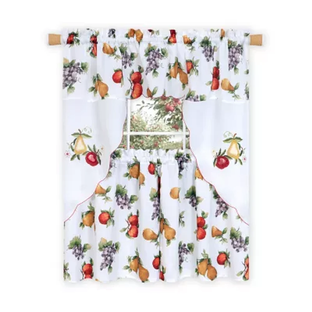 Achim Ambrosia 3-pc. Rod Pocket Kitchen Curtains & Drapes Window Set
