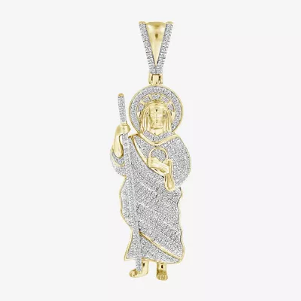 St.Jude" Mens 1/ CT. T.W. Natural White Diamond 10K Gold Pendant