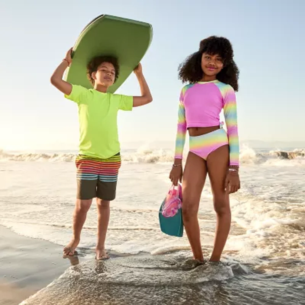 Thereabouts Little & Big Kid Girls Tie Dye Rash Guard Set