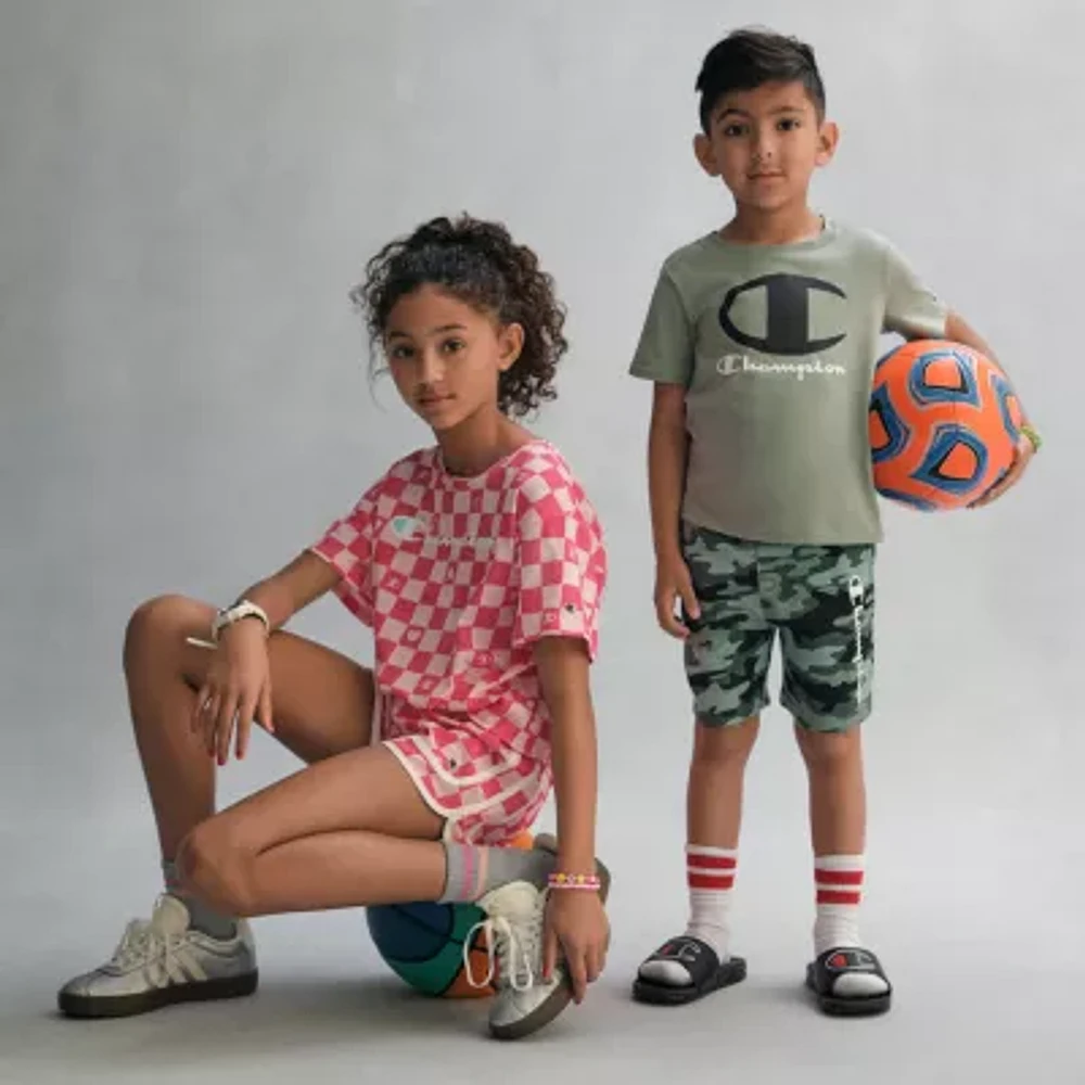Champion Big Kid Girls Crew Neck Short Sleeve Loose Fit Graphic T-Shirt
