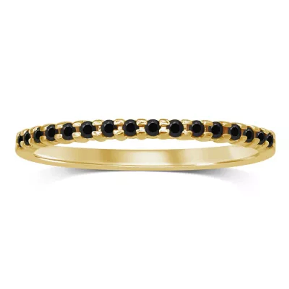 Womens 1/7 CT. T.W. Genuine Black Diamond 10K Gold Wedding Band