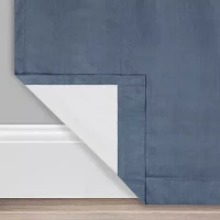 Eclipse Bradley Absolute Zero Velvet Back Tab 100% Blackout Single Curtain Panel
