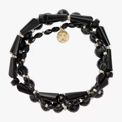 Mixit Black & Gold Tone Bead Womens 3-pc. Bracelet Set
