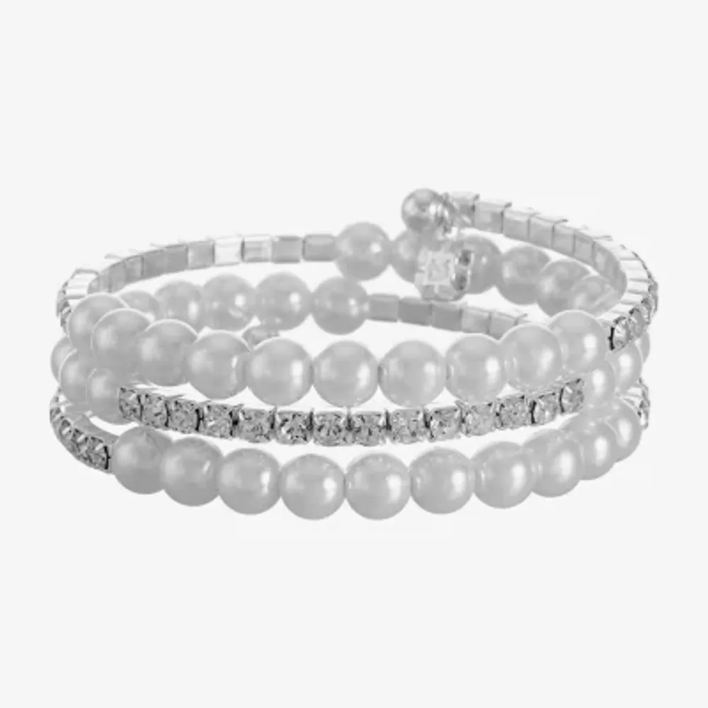 Monet Jewelry Timeless Womens Simulated Pearl Bangle Bracelet