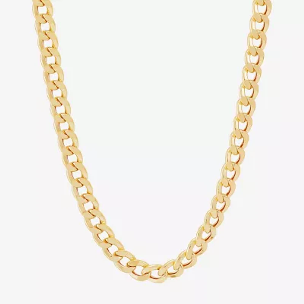 Made In Italy Mens 10K Yellow Gold 22" 6mm Semi-Solid Curb Chain Necklace