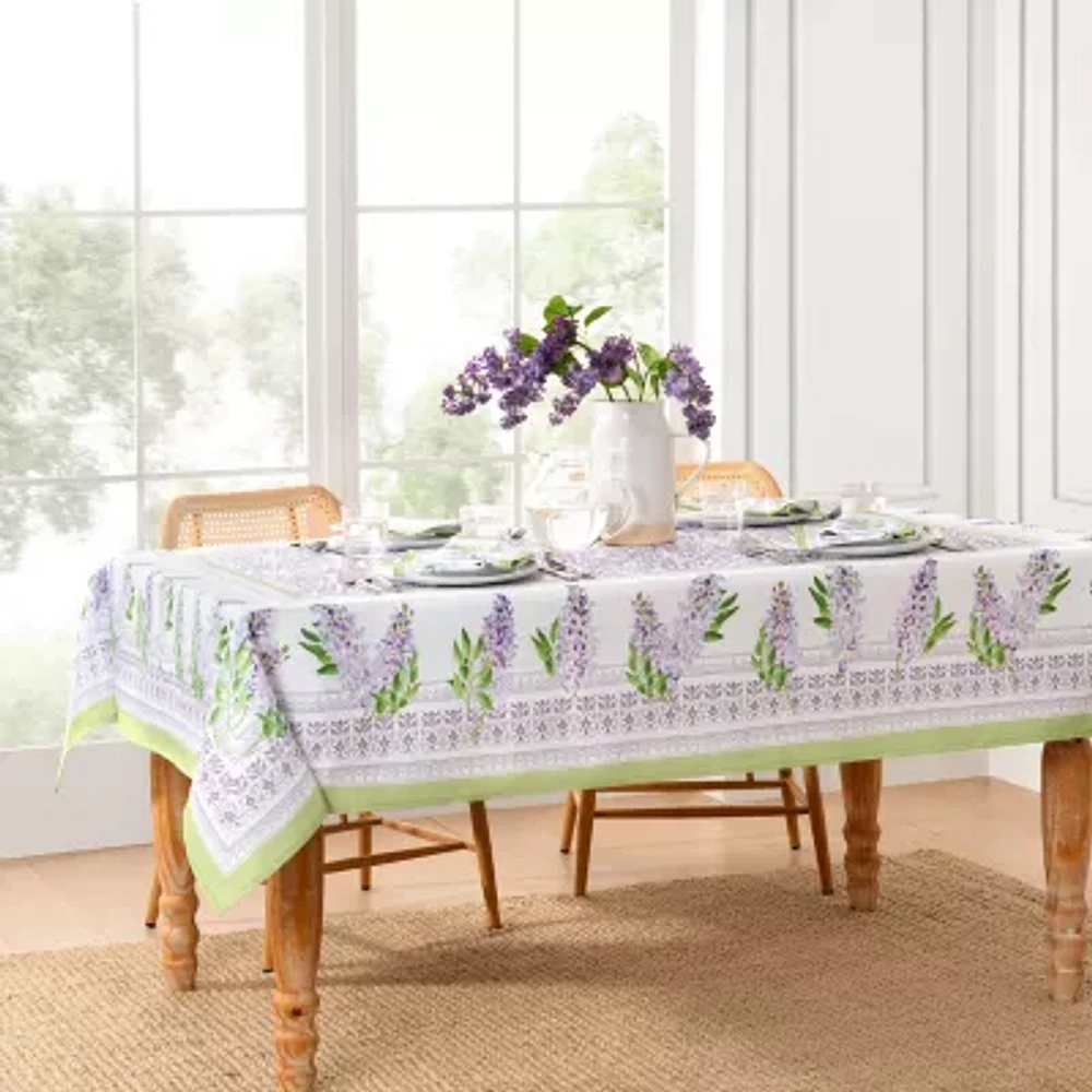 Elrene Home Fashions Lilac Garden Engineered Tablecloth