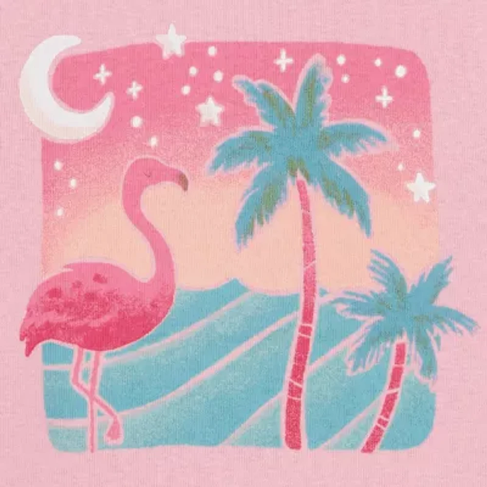 Carter's Baby Girls Rib Crew Neck Short Sleeve 4-pc. Pajama Sets