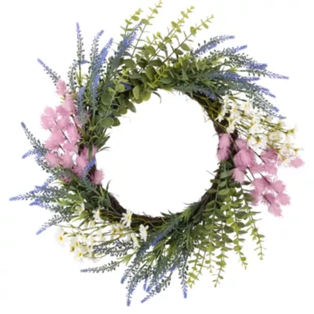 Linden Street 24in Lavendar Wild Flower Wreath