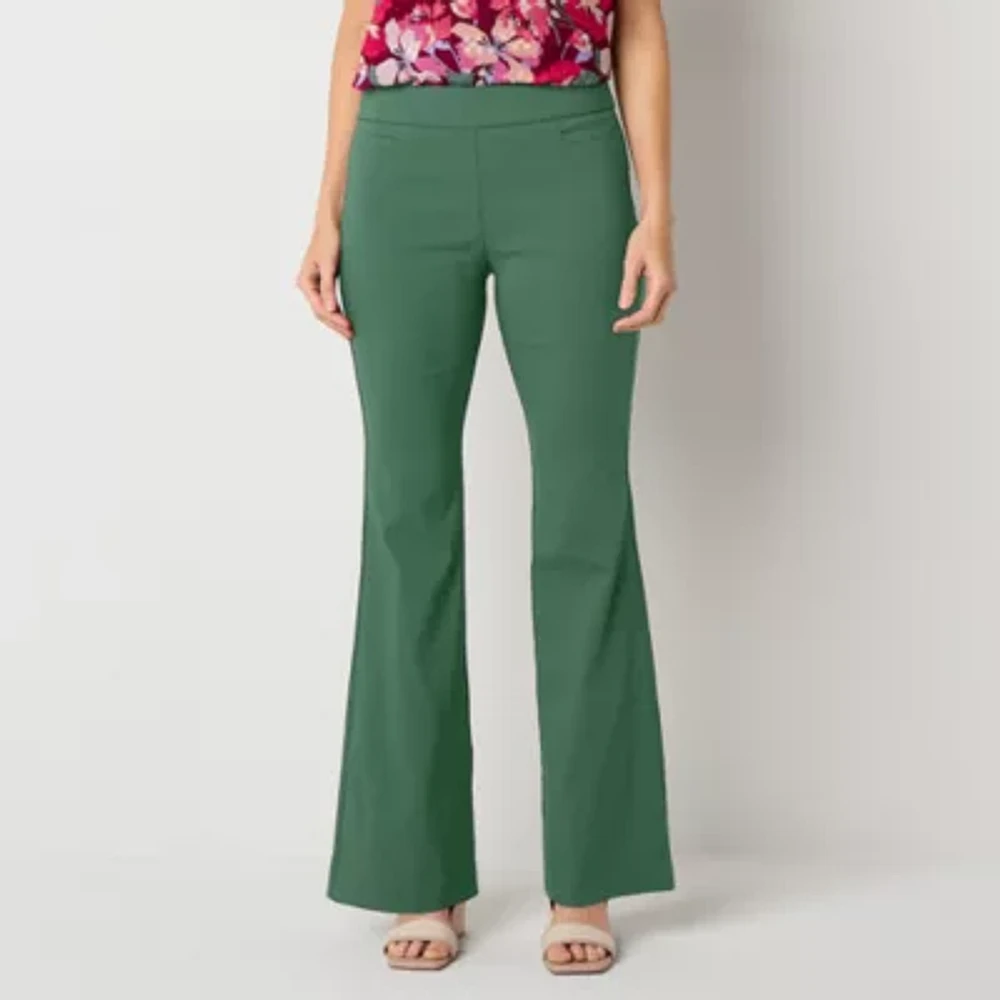 Liz Claiborne Lisa Womens Flare Mid Rise Classic Fit Pull-On Pant