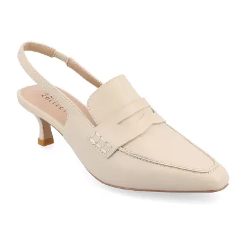 Journee Collection Amory Womens Moc Closed Toe Kitten Heel Pumps