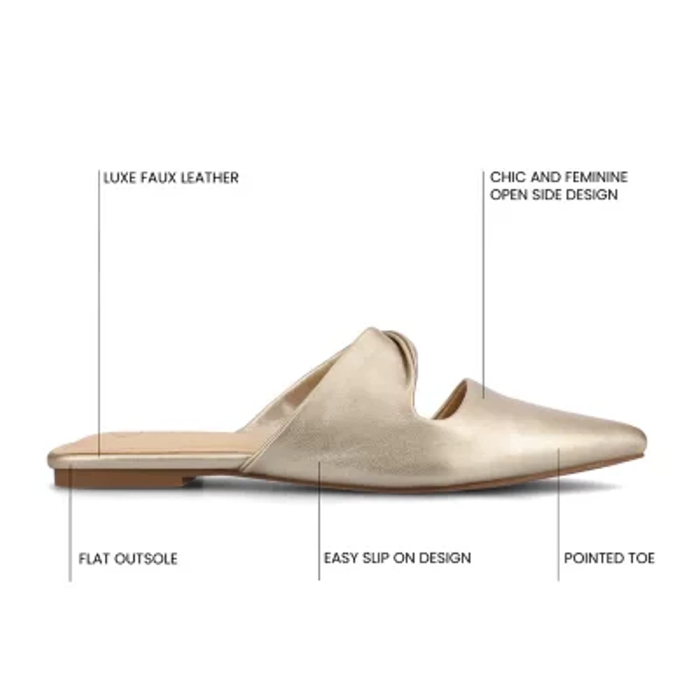 Journee Collection Enniss Womens Pointed Closed Toe Mules