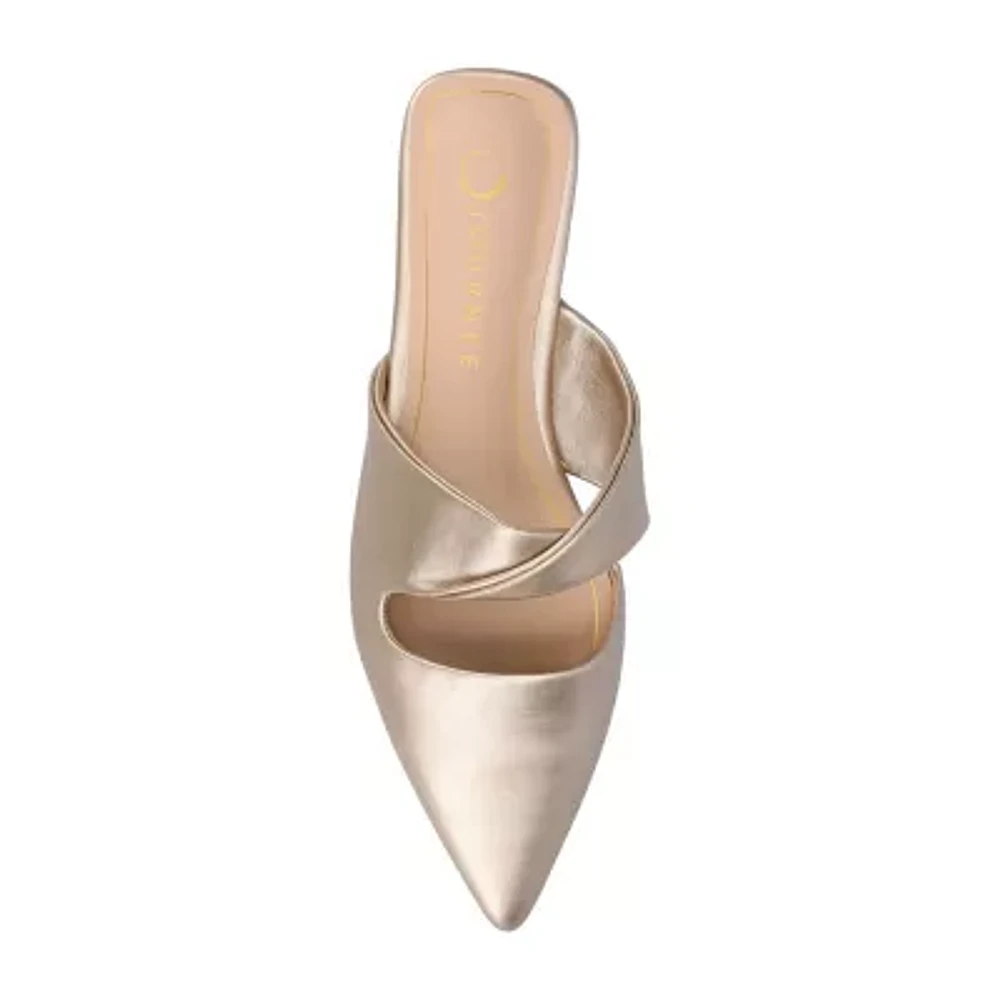 Journee Collection Enniss Womens Pointed Closed Toe Mules