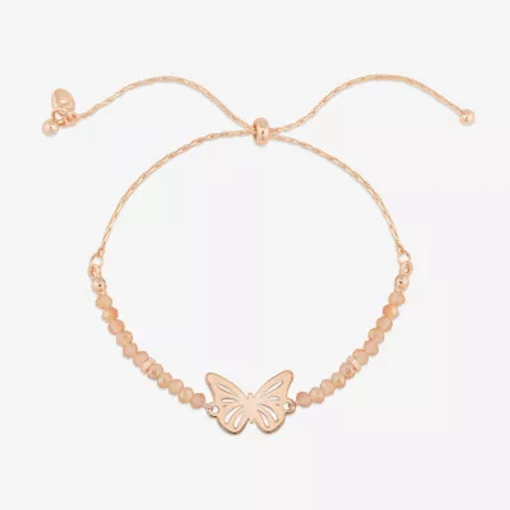 Bijoux Bar Delicates Womens Butterfly Beaded Bracelet