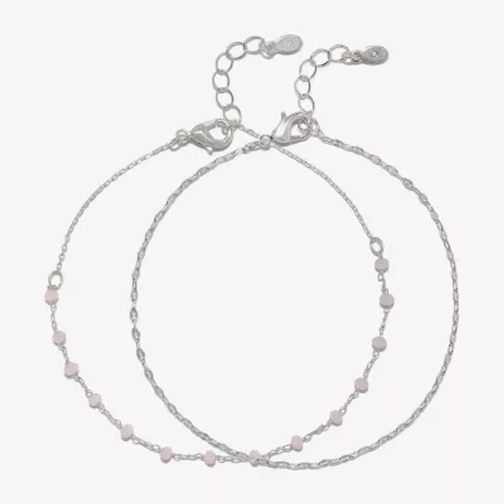 Bijoux Bar Delicates Womens 9 Inch Solid Link Ankle Bracelet