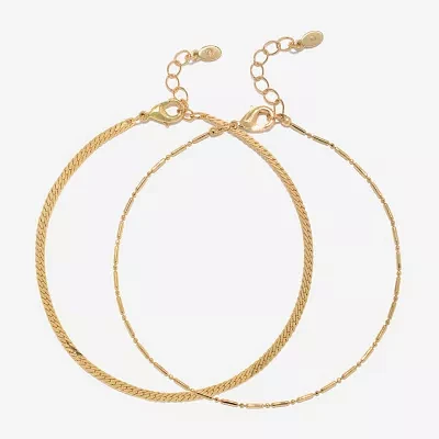 Bijoux Bar Delicates Womens 9 Inch Solid Link Ankle Bracelet