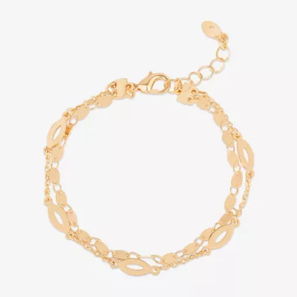 Bijoux Bar Delicates Womens 7.5 Inch Solid Link Chain Bracelet