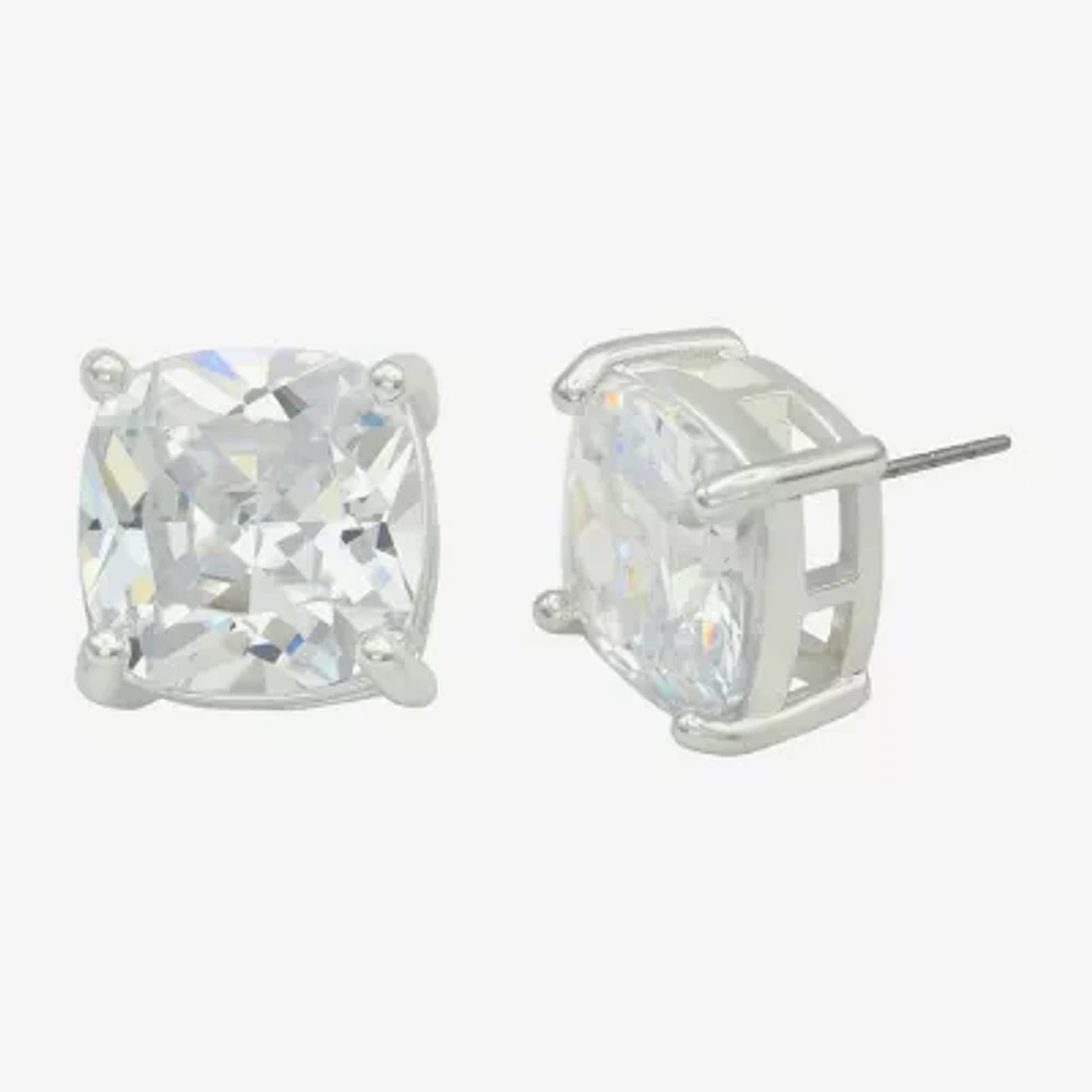 Sparkle Allure Cubic Zirconia 12mm Cushion Stud Earrings