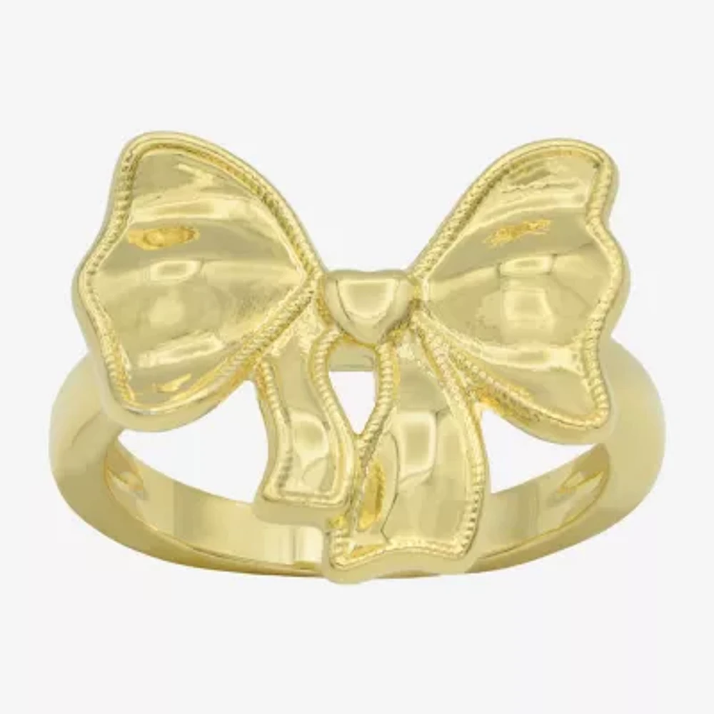 Sparkle Allure Womens 14K Gold Over Brass Bow Cocktail Ring