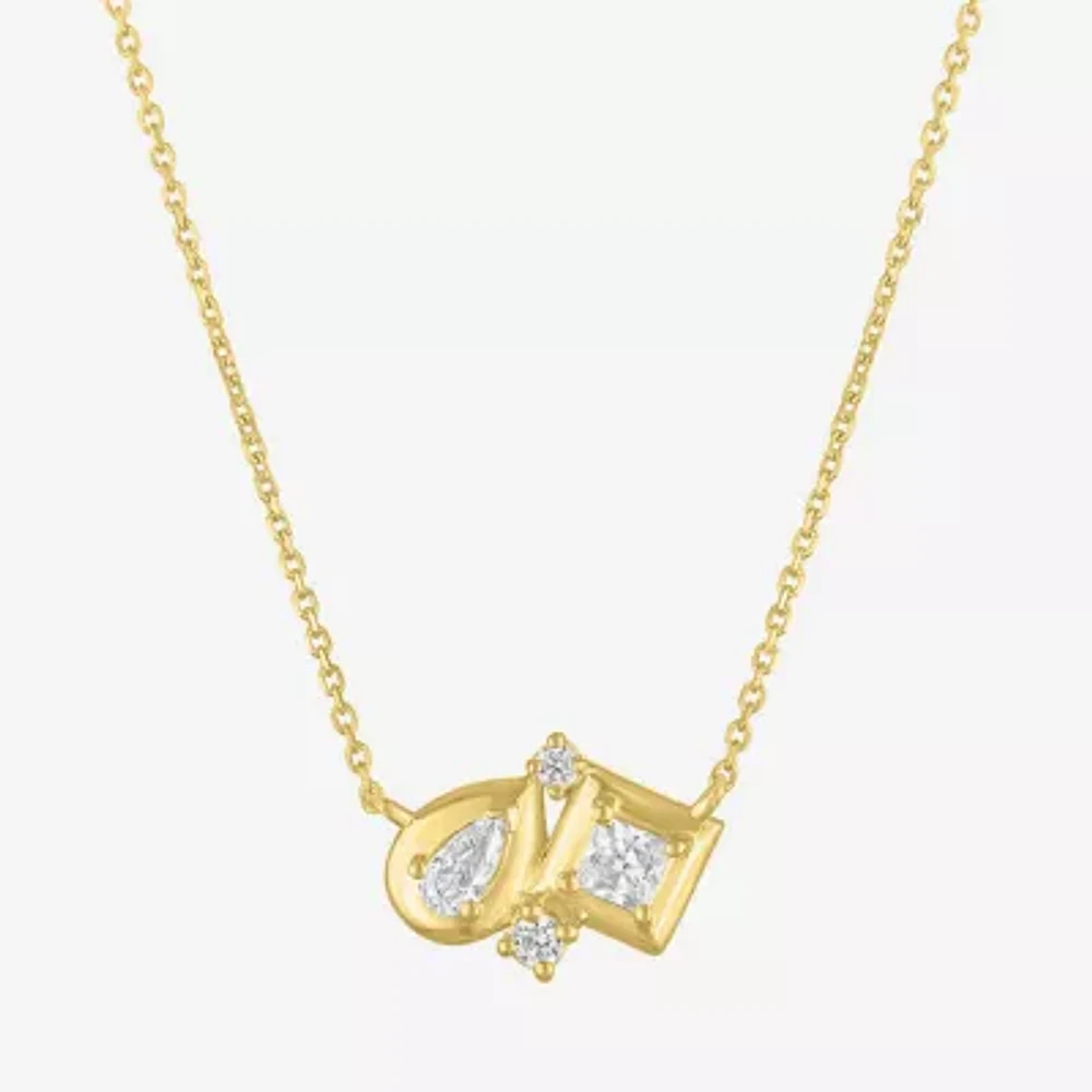 Diamond Addiction (G-H Womens 1/3 CT. T.W. Lab Grown White Diamond 10K Gold Pear 16 Inch Pendant Necklace