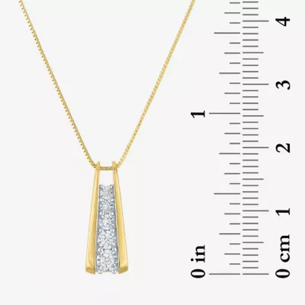 Yes Please! (G-H / I1-I2) Womens 1/10 CT. T.W. Lab Grown White Diamond 14K Gold Over Silver Sterling Silver 18 Inch Pendant Necklace